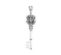 VOYADE S925 Argento Sterling Piccolo Ciondolo Ala Corona Chiave, Uomini E Donne Temperamento Alla Moda E Versatile Collana in Argento Sterling Ciondolo,Argento,Pendant + Chain 70cm