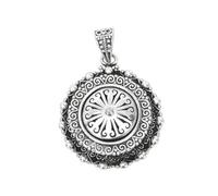 VOYADE S925 Argento Sterling Tibetano Tantrico Falun Gawu Box Pendente, Uomini E Donne Personalizzato Moda Versatile Pendente in Argento Sterling Collana,Argento,Pendant + Chain 55cm