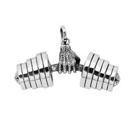 VOYADE S925 Argento Sterling Vintage Mano Sollevato Manubrio Ciondolo, Uomini E Donne Personalità Cento Corrispondenti Collana in Argento Sterling Ciondolo,Argento,Pendant + Chain 55cm