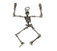 VOYADE S925 Ciondolo A Forma Di Scheletro in Argento Sterling, Collana in Argento Sterling Da Uomo,Argento,Pendant + Chain 50cm