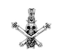 VOYADE S925 Ciondolo A Forma Di Teschio Con Scettro in Argento Sterling, Collana in Argento Sterling Da Uomo E Da Donna Con Cento Personalità Abbinate,Argento,Pendant + Chain 60cm