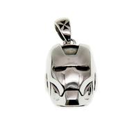 VOYADE S925 Ciondolo in Acciaio D'argento Sterling Mech Helmet, Collana in Argento Sterling Creativa, Alla Moda E Versatile Degli Uomini,Argento,Pendant + Chain 65cm