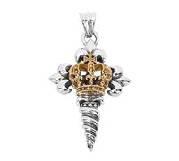 VOYADE S925 Sterling Silver Croce Fiore Corona A Spirale Modello Pendente, Moda Donna Marca Personalizzata Moda Versatile Sterling Silver Pendant Collana,Argento,Single Pendant