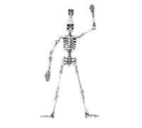 VOYADE S925 Sterling Silver Skeleton Human Pendant, Uomini E Donne Personalizzato Moda Versatile Sterling Silver Pendant Collana,Argento,Pendant + Chain 60cm