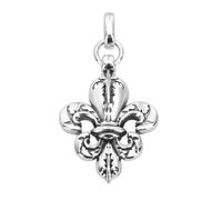 VOYADE S925 Sterling Silver Vecchia Barca Anchor Croce Fiore Pendente, Uomini E Donne Personalizzato Moda Versatile Pendente in Argento Sterling Collana,Argento,Pendant + Chain 65cm