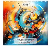 Voyage abstrait chromatique (Calendrier mural carré 2026 30x30 cm) Calendrier double avec une page pour vos prises de notes: Plongez dans un océan de ... aux nuances envoûtantes de bleu et d'orange.