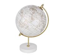 VOYAGE Mappamondo bianco e oro plastica e metallo su base legno 14x21 cm 1GE6