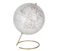 VOYAGE Mappamondo bianco e oro plastica e metallo su base legno 21x29 cm 1GE7