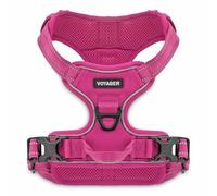 Voyager by Best Pet Supplies - Imbracatura regolabile a doppio attacco senza tiraggio, con tecnologia riflettente 3M, colore: fucsia