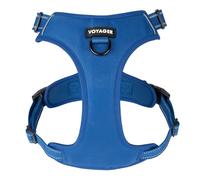 Voyager - Pettorina per cani con doppio guinzaglio, regolabile, morbida ma resistente, per cani di taglia media e grande con tecnologia riflettente 3M, reticolo blu reale, XS (busto: 33-40,6 cm)