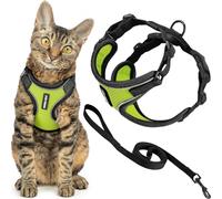 Voyager - Set di pettorina e guinzaglio per gatti a prova di fuga con cuciture riflettenti, manico in neoprene da 1,5 m, supporta gatti piccoli, medi e grandi, gattini da passeggio, by Best Pet