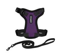 Voyager Step-in Lock Pettorina per Gatti con Guinzaglio Riflettente e Impugnatura in Neoprene by Best Pet Supplies - per Gatti di Taglia Piccola, Media e Grande, Viola/Bordo Nero, S - 1,5 m