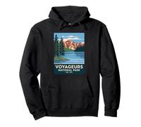 Voyageurs National Park Vintage Campeggio Escursionismo Uomo Donna Felpa con Cappuccio