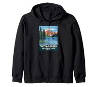 Voyageurs National Park Vintage Campeggio Escursionismo Uomo Donna Felpa con Cappuccio