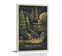 Voyageurs, poster decorativo da parete su tela, stile vintage, motivo "Viaggi Nazionali", poster decorativo moderno, per camera da letto, 30 x 45 cm