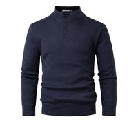 Voyagile Maglione Uomo Collo Henley Pullover Giacca in Maglia Maglione Pullover Manica Lunga Maglione