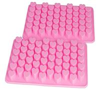 Voyago - Stampo per cubetti di ghiaccio in silicone, 55 cubetti di ghiaccio a forma di cuore, 2 pezzi
