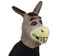 Voyiparty Divertente maschera da asino, maschera a forma di animale di Halloween, realistica, in lattice, per feste in costume