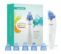 VOYOR Aspirapolvere punto nero professionale 6 in 1 estrattore di punti nero elettrico pneumatico comedoni acne detergente per pori cura viso donna, 6 sonde e 5 modalità, ricaricabile con display LCD
