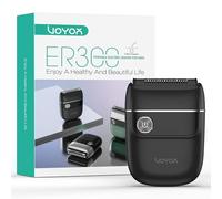 VOYOR Mini Rasoio Elettrico Portatile Rasoio Elettrico Barba e Capelli Rasoio Ricaricabile Per Guance, Collo e Capelli Mini Rasoio Lavabile per Uscire Viaggiare Rasoio a Lamina ER300 (Nero)