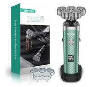 VOYOR Rasoio Elettrico Barba 5D Testa Rotante Fluttuante Wet Dry, Verde