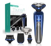 VOYOR Rasoio Elettrico Barba Uomo, Uso Secco e Umido con Testine Rotanti 3D
