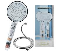 VOYXLIBRE - soffione doccia - soffione doccia anticalcare + tubo 1,5m | doccino per doccia - soffione doccia grande, 5 modalità di getti regolabili - doccia soffione | doccia
