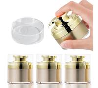 Voyyphixa 3 Pezzi 30ml Cosmetic Cream Jar Pompa Vuoto, Ricaricabile Airless Pump Contenitori Dispenser per Crema per Contenitori Cosmetici Viaggi e Casa (Gold)