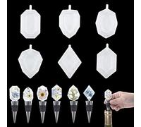 Voyyphixa 6 Pezzi Stampi Silicone per Resina con Tappo da 6 Pezzi, Stampi in Colata Epossidica Cristalli a Forma di Gemma in Resina Epossidica per Decorazione La Casa (Bottle Stopper Molds)