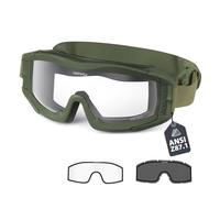VOZAPOW Airsoft Occhiali antinebbia con certificazione ANSI Z87.1, occhiali di sicurezza resistenti agli urti, occhiali tattici da tiro