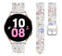 Vozehui Cinghietta per Orologio con Stampa Leopardata in Silicone Morbido Compatibile con Cinturino Samsung Galaxy Watch 7/6/5/4/FE Fragola (40/44mm), Galaxy Watch 5 Pro 45mm/Active 2/Watch 3, 20mm