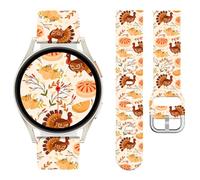 Vozehui Cinturino per il giorno del Ringraziamento, 20 mm, compatibile con Samsung Galaxy Watch 7, 6, 5, 4 FE 40, 44 mm, per uomini e donne, carino, per Active 2/Galaxy Watch 3, 41 mm, Garmin