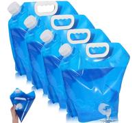 Vozitug Tanica per acqua pieghevole da 10 l, con rubinetto, 4 pezzi, flessibile, portatile, pieghevole, senza BPA, per campeggio, escursioni e stoccaggio dell'acqua a casa