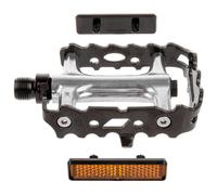 Pedale MTB alluminio nero con riflettore 90x68 mm