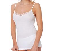 VP PINUCCIO VENEGONI Set 2 Canotta Intimo Donna Taglie Forti Made in Italy Top in Pizzo Cotone Mercerizzato 100% Spalla Stretta Canottiere conformate Canottiera Estiva Donna Cotone Bianca