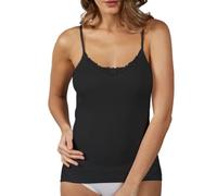 VP PINUCCIO VENEGONI Set 2 Canottiera Intima Donna Spalla Stretta in Pizzo 100% Cotone Mercerizzato Top Intimo Bianco e Nero Canottiere Intime Canotta Intima Donna Estiva