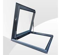 VPAIUNCKU Finestra per Lucernari in Lega di Alluminio - Vetro Doppio, Ventilazione Manuale, Design Quadrato/rettangolo, Ideale per La Soffitta, La Sala da Sole, Il Seminterrato 60x60cm/23.6x23.6in