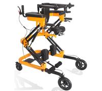VPAIUNCKU Walker di Riabilitazione Multifunzionale con addestramento in Piedi, Camminata e Carrello, Altezza Regolabile, Design Anti-inclinazione, Ideale per l'uso di casa e Clinica Yellow