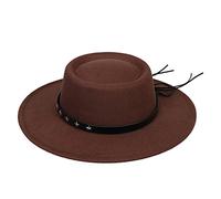 VPbao Cappello Fedora da donna in lana, a tesa larga, da bombetta, da donna, in floppy cloche, derby chiesa per feste - pieghevole, Caff, Taglia unica