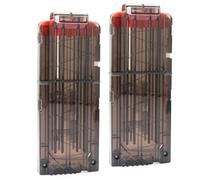 VPOUERY 2pz Riserva capacità da 12 Dardi Quick Reload Clip Caricatore per Nerf Nero