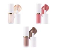 VPOUERY 3-in-1 Liquid Contour & Highlighter & Blush Set - Liquid Highlighting, Bronzer liquido, Contouring Viso, Cream-Based Formula for Face Sculpting - Buildable, Lightweight & Long-Lasting