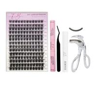 VPOUERY NEWBIE 5-Second Lash Extension Kit-laminazione ciglia kit completo, Professional DIY Eyelash Clusters with Bond & Removal Tool, Complete Lash Lift Kit for Beginners