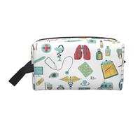 VPPUR abstraction biology chemistry4 - Borsa portaoggetti con cerniera, grande capacità, organizer da viaggio per cosmetici, per articoli da toeletta e trucco, bianco, taglia unica, Bianco, One Size