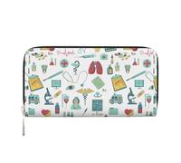 VPPUR abstraction biology chemistry4 - Portafoglio da donna, con stampa, realizzato a mano, portafoglio da donna, pochette da viaggio casual alla moda, nero, taglia unica, arte, Nero, One Size, Arte
