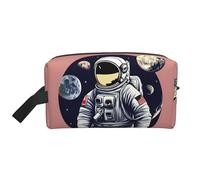 VPPUR Astronaut on The Moon 1 Print - Borsa portaoggetti con cerniera, grande capacità, organizer da viaggio per cosmetici, per articoli da toeletta e trucco, bianco, taglia unica, Bianco, One Size