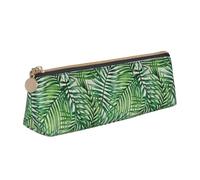 VPPUR Banana Leaf Green Print Daily Small Pencil Case Triangolo Pouch con cerniera portapenne per strumenti di scrittura, bianco, taglia unica
