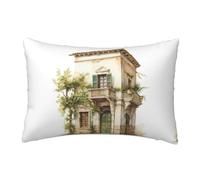 Vppur Cuscino decorativo per interni in stile antico con ramo d'ulivo romano e stampa greca, qualità alberghiera morbida