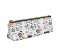 VPPUR Delicious Coffee Print Daily Piccolo astuccio triangolare con portapenne con cerniera per strumenti di scrittura