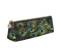 VPPUR Fresh Peacock Print Daily Small Pencil Case Triangolo Pouch con cerniera portapenne per strumenti di scrittura, bianco, taglia unica