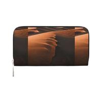 VPPUR Sand Dunes - Portafoglio da donna con stampa di dune di sabbia, portafoglio da donna, pochette da viaggio casual alla moda, nero, taglia unica, arte, Nero, One Size, Arte